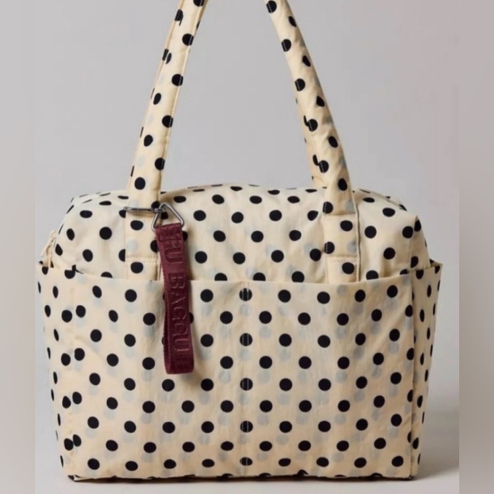 BAGGU Beige and Black Polka Dot Small Cloud Messenger Bag NEW LAST ONE